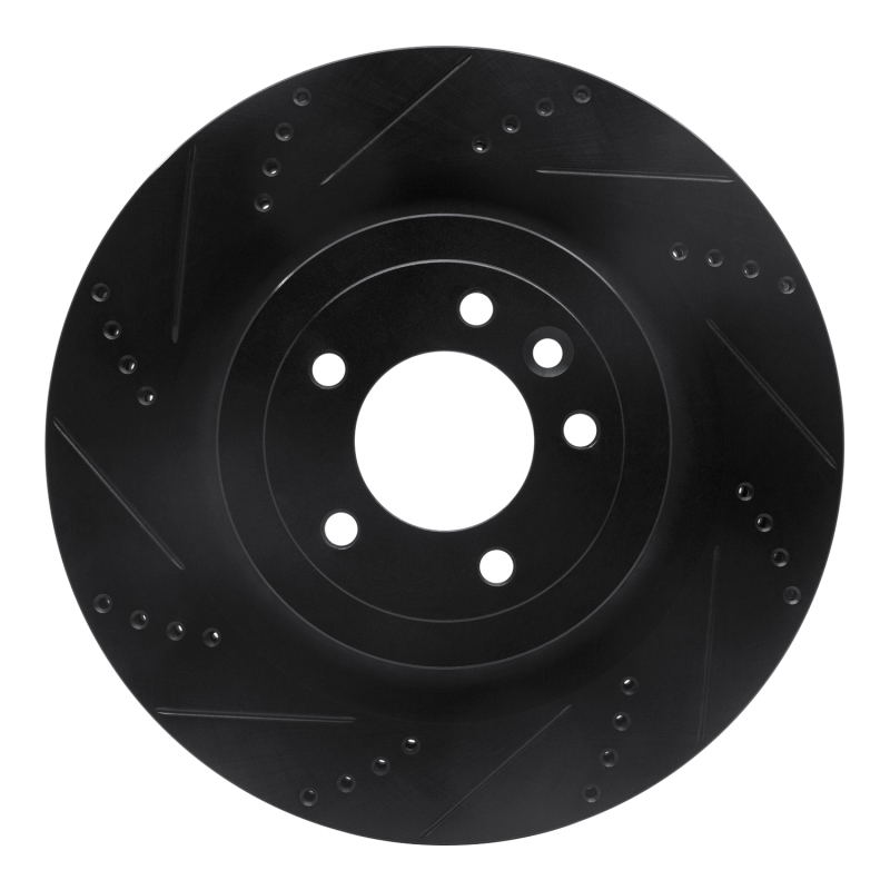 Land Rover Defender 110 Brake Rotor (1) - Rear Left - R1 Concepts - Drilled & Slotted - Black - `13-`25 Land Rover Defender 110 Brake Rotor (1) - Rear Left - R1 Concepts - Drilled & Slotted - Black - `13-`25